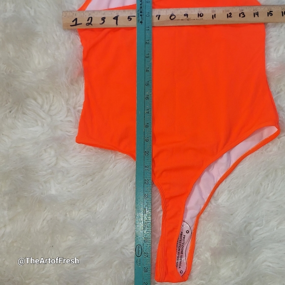 Sweet Orange One-Piece Asymmetrical Cutout Swimsuit - NWOT - Picture 5 of 9